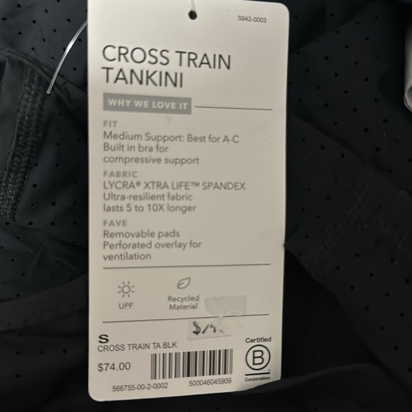 NWT! Athleta Black Cross Train Tankini - Multiple Sizes 🩵 - Picture 7 of 7
